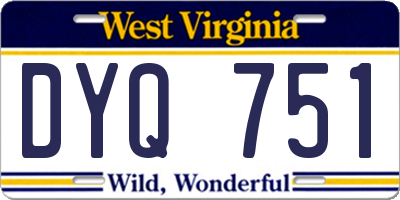 WV license plate DYQ751