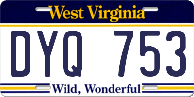 WV license plate DYQ753