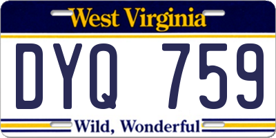 WV license plate DYQ759
