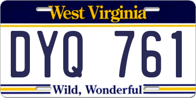 WV license plate DYQ761