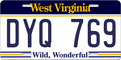 WV license plate DYQ769