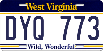 WV license plate DYQ773