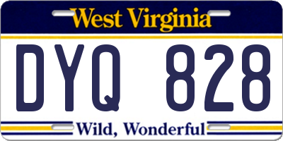 WV license plate DYQ828