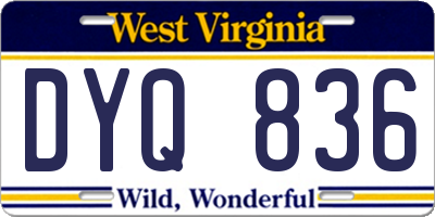 WV license plate DYQ836