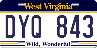 WV license plate DYQ843