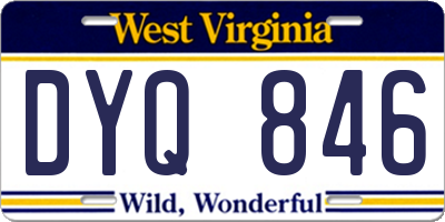 WV license plate DYQ846