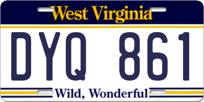 WV license plate DYQ861