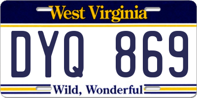 WV license plate DYQ869