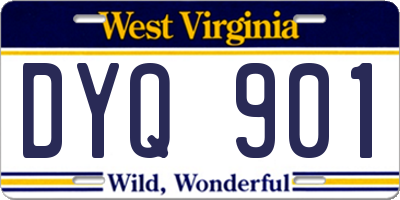 WV license plate DYQ901
