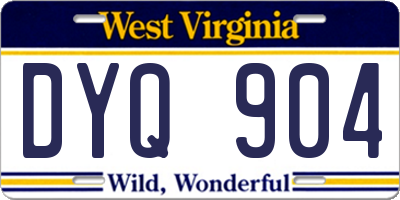 WV license plate DYQ904