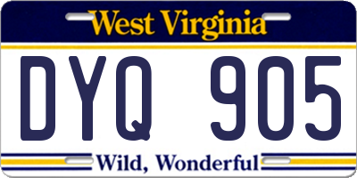 WV license plate DYQ905