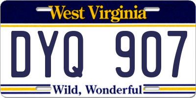 WV license plate DYQ907