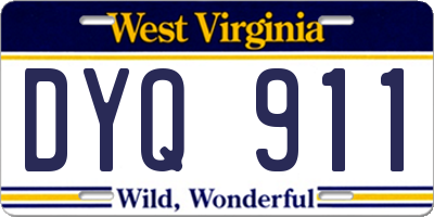 WV license plate DYQ911