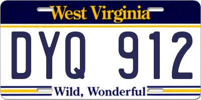 WV license plate DYQ912