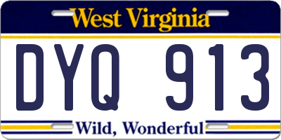 WV license plate DYQ913