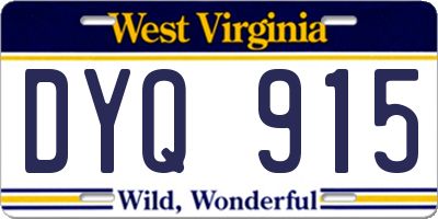 WV license plate DYQ915