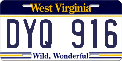 WV license plate DYQ916