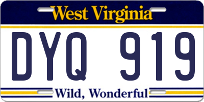 WV license plate DYQ919