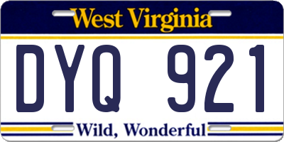 WV license plate DYQ921