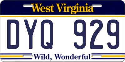 WV license plate DYQ929