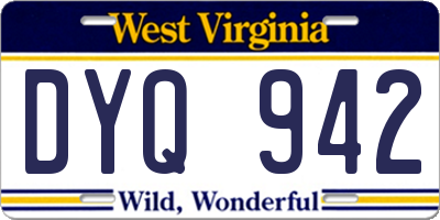 WV license plate DYQ942