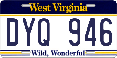 WV license plate DYQ946