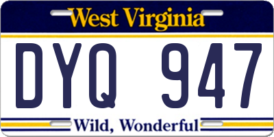 WV license plate DYQ947