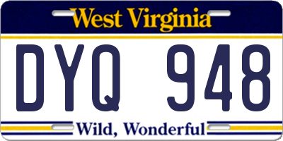 WV license plate DYQ948