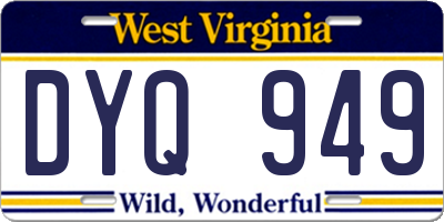 WV license plate DYQ949
