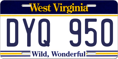 WV license plate DYQ950