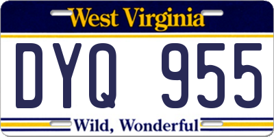 WV license plate DYQ955