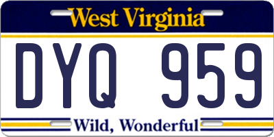 WV license plate DYQ959