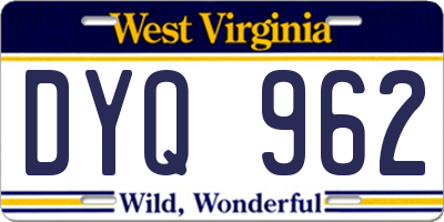 WV license plate DYQ962