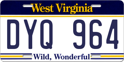 WV license plate DYQ964