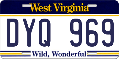 WV license plate DYQ969