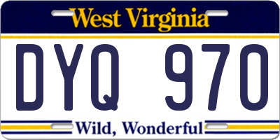 WV license plate DYQ970