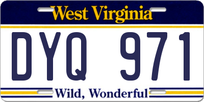 WV license plate DYQ971