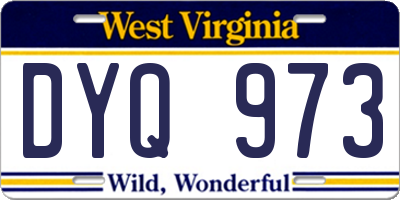 WV license plate DYQ973