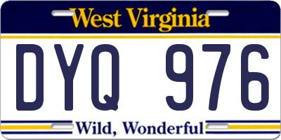 WV license plate DYQ976