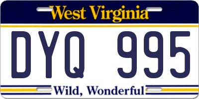 WV license plate DYQ995