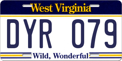 WV license plate DYR079