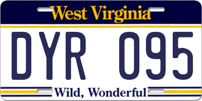 WV license plate DYR095