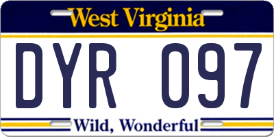 WV license plate DYR097