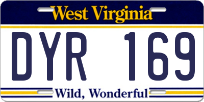 WV license plate DYR169