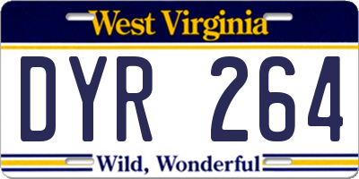 WV license plate DYR264