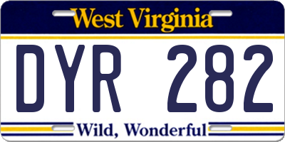 WV license plate DYR282