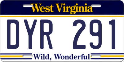 WV license plate DYR291