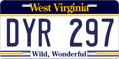 WV license plate DYR297