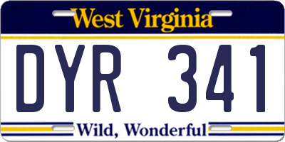WV license plate DYR341