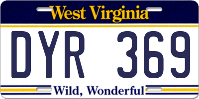 WV license plate DYR369